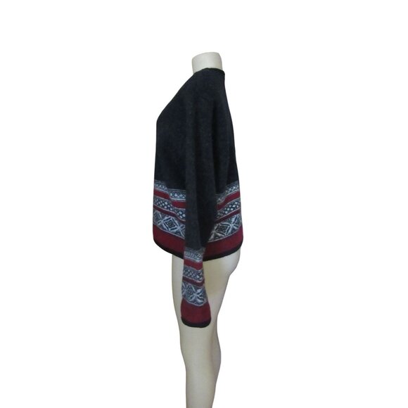 Vintage Tally-Ho Black Wool Cardigan W/ Brass-Style Buttons Sz L - Picture 4 of 6